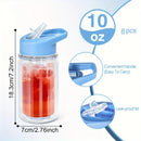 Axyaa 10oz Double Layer Plastic Water Bottles with Lid, Straw - Set of 4