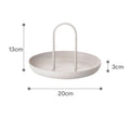 Axyaa Nordic White Round Jewelry Tray with Handle for Stylish Storage
