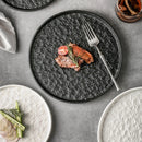 Axyaa Round Ceramic Steak Plate, Black Luxury Western Food Exquisite Tableware
