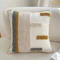 Axyaa Beige Colorful Tufted Cushion Cover for Living Room Bedroom Sofa