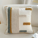 Axyaa Beige Colorful Tufted Cushion Cover for Living Room Bedroom Sofa