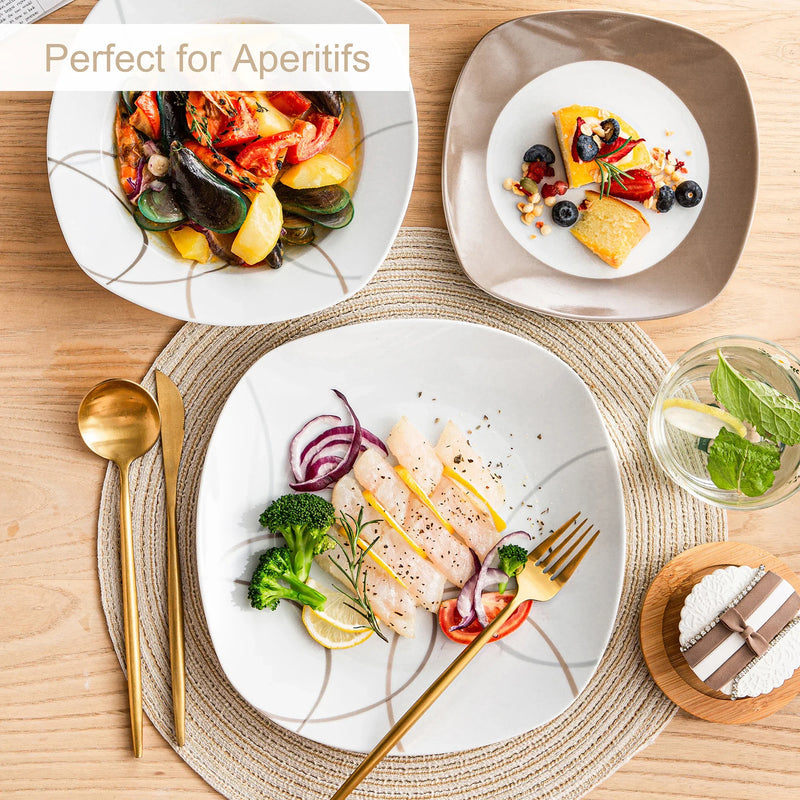 Axya™ 36-Piece Ceramic Porcelain Kitchen Dinner Plates Set - Tableware Collection