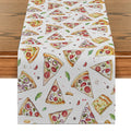 Vibrant Pizza Table Runner by Axyaa: Kitchen, Dining, Living Room Decor