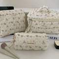 Axyaa Floral Cosmetic Bag Set - 3pcs Portable Toiletry Organizer for Women