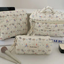 Axyaa Floral Cosmetic Bag Set - 3pcs Portable Toiletry Organizer for Women