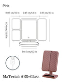 Axyaa Touch Screen Smart Mirror, LED Beauty Light, Foldable Portable Makeup Mirror