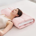Axyaa Thicken 2 in 1 Pillow, Soft Grey Sleeping Cushion, Removable Cover, Comfortable Core