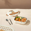 Axyaa Kids Stainless Steel Lunch Box Set with Cutlery & Carry Bag