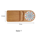Axyaa Solid Wood Tea Tray with Heat Insulation for Dining and Serving