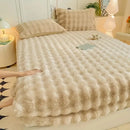 Axyaa Plush Fluffy Fitted Bed Sheet Mattress Topper - Single Double Simmons Cover