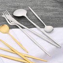 Axyaa Mini Teaspoon Set in Black Rose Gold Stainless Steel