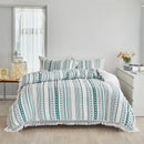 Bohemian Tassel Stripes Duvet Set by Axyaa - Queen Size Comforter Cover