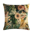 Sunflower Linen Throw Pillow Cover for Home Decor by Axyaa