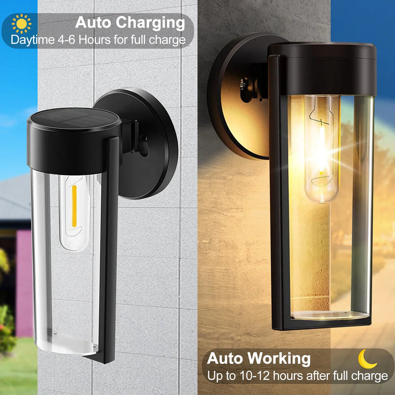 Axyaa Solar LED Fence Garden Lights Waterproof Patio Deck Decor