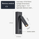 Axyaa Black Brass USB Wall Lamp Sconce, 3W Spotlight for Bedroom Reading