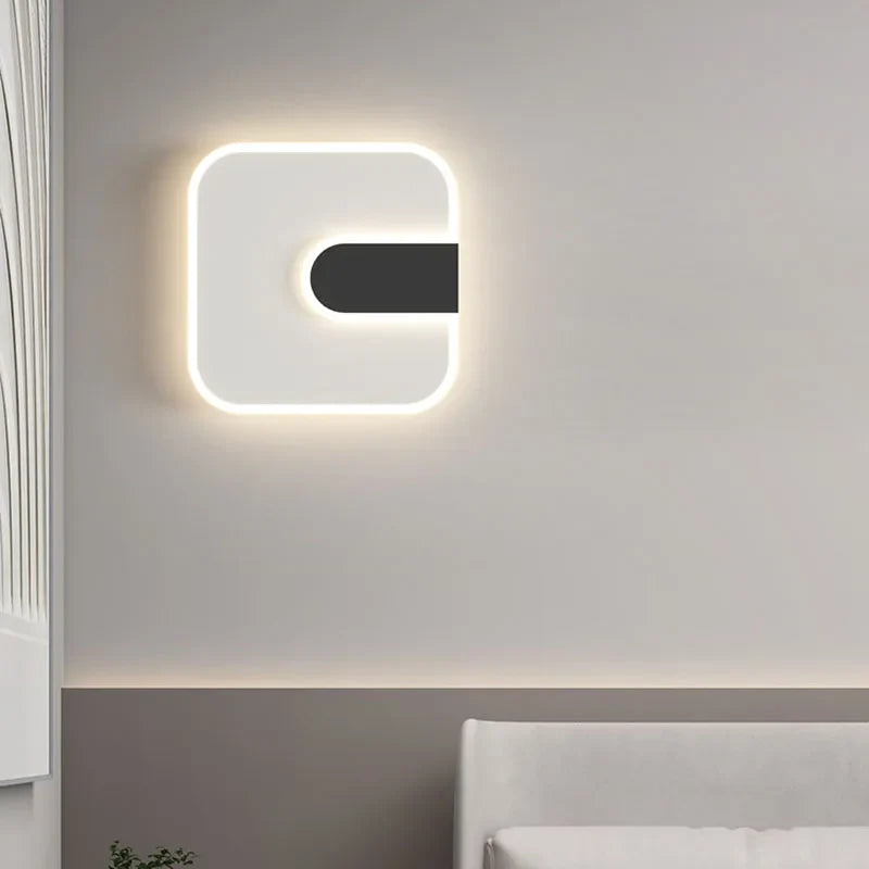 Axya LED Round Square Wall Lamp Minimalist White Black for Modern Home Decor Bedroom