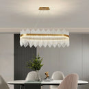 Axyaa Nordic Crystal Rod Round Chandelier - Modern Luxury Lighting for Living Room, Bedroom, Kitchen