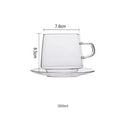 Axyaa 350ml Stackable Glass Coffee Tea Cup in Amber Blue Green Colors