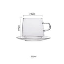 Axyaa 350ml Stackable Glass Coffee Tea Cup in Amber Blue Green Colors