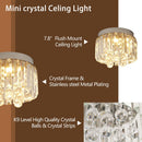 Axyaa Silvery LED Crystal Ceiling Chandelier for Home Dining Bedroom Decor
