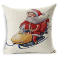 Axyaa Cartoon Christmas Linen Pillowcase Decoration 45cm*45cm, Perfect Gift for Home