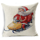 Axyaa Cartoon Christmas Linen Pillowcase Decoration 45cm*45cm, Perfect Gift for Home