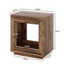 Rustic Wood 2-Tier End Table with Storage Shelf, Industrial Square Side Table by Axyaa