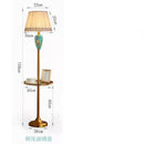 Retro Floral Ceramic Floor Lamp Tray Design Nordic Style LED Light by Axyaa
