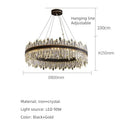 Axyaa Luxury Crystal Chandelier Black Gold LED Modern Home Decoration Dining Room Light