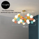 Axyaa Modern Chandelier: Macaron Warm Ceiling Light for Bedroom, Living Room, Dining Room