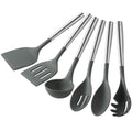 Axyaa Silicone Kitchenware Set: Spatula, Strainer, Spoon, Clip, Utensils - White, 6pcs