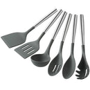 Axyaa Silicone Kitchenware Set: Spatula, Strainer, Spoon, Clip, Utensils - White, 6pcs