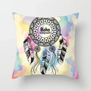 Axyaa Feather Dreamcatcher Print Cushion Cover for Elegant Sofa Decoration