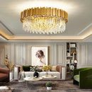 Axyaa Luxury LED Crystal Chandelier Ceiling Light for Modern Living Room