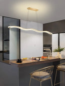 Axyaa LED Wave Pendant Lights: Modern, Creative Dining Room Chandeliers for Bar & Restaurant