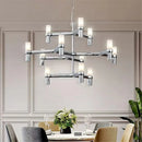 Axyaa Nordic Tube Chrome LED Chandelier for Kitchen Hotel Living Room