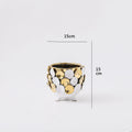 Axyaa Geometric Gold Leaf Ceramic Vase with Hand-Applique, Home Decor Accessory