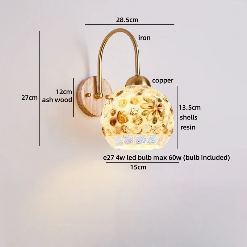 Axyaa Shells Resin LED Wall Lamp for Home Decor and Interior Design