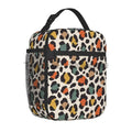 Axyaa Animal Print Insulated Lunch Bag: Portable Thermal Box for Work, Picnic.