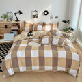 Axyaa Small Stripes Cotton Four-Piece Bedding Set