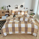 Axyaa Small Stripes Cotton Four-Piece Bedding Set