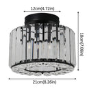 Axyaa Crystal Ceiling Light Chandelier LED Flush Mount Fixture E27 Gold Black