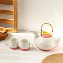 Axyaa Cute Duckling Kettle Set with Pale Pink Teacup for Summer