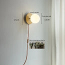 Axyaa Glass Ball LED Wall Light with Pull Chain Switch - Copper Finish