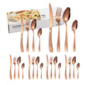 Axyaa 24pc Stainless Steel Tableware Set in Star Color Box - Family Pack