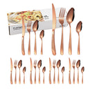 Axyaa 24pc Stainless Steel Tableware Set in Star Color Box - Family Pack