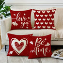 Axyaa Red Love Pattern Pillowcase for Home Sofa Decoration