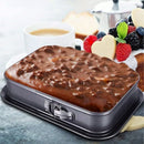 Axyaa Non-Stick Rectangular Cake Pan with Removable Bottom for Cheesecakes & Desserts