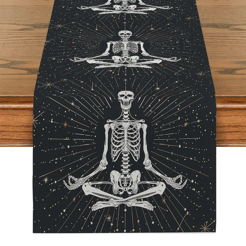 Axyaa Skull Astrology Table Runner for Wedding Decor and Dining Table Display