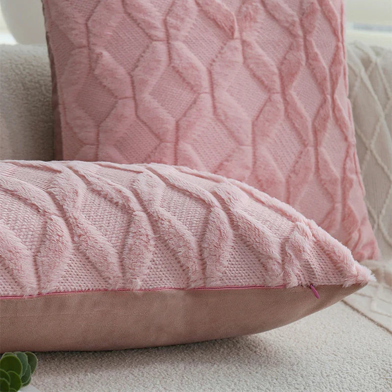 Pink Nordic Throw Pillow Cover for Living Room Sofa - Axyaa
